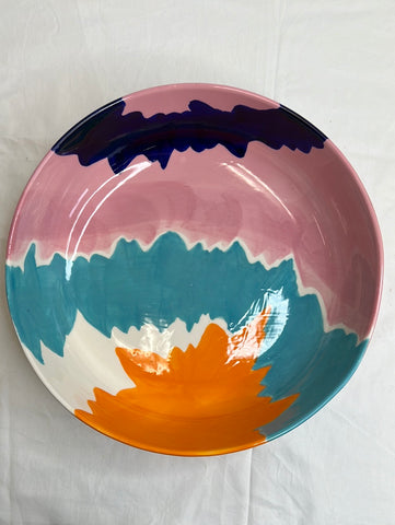 Ceramic Serving Bowl Anthropologie "Soul of Colors" by Artist Elnaz Nourizadeh
