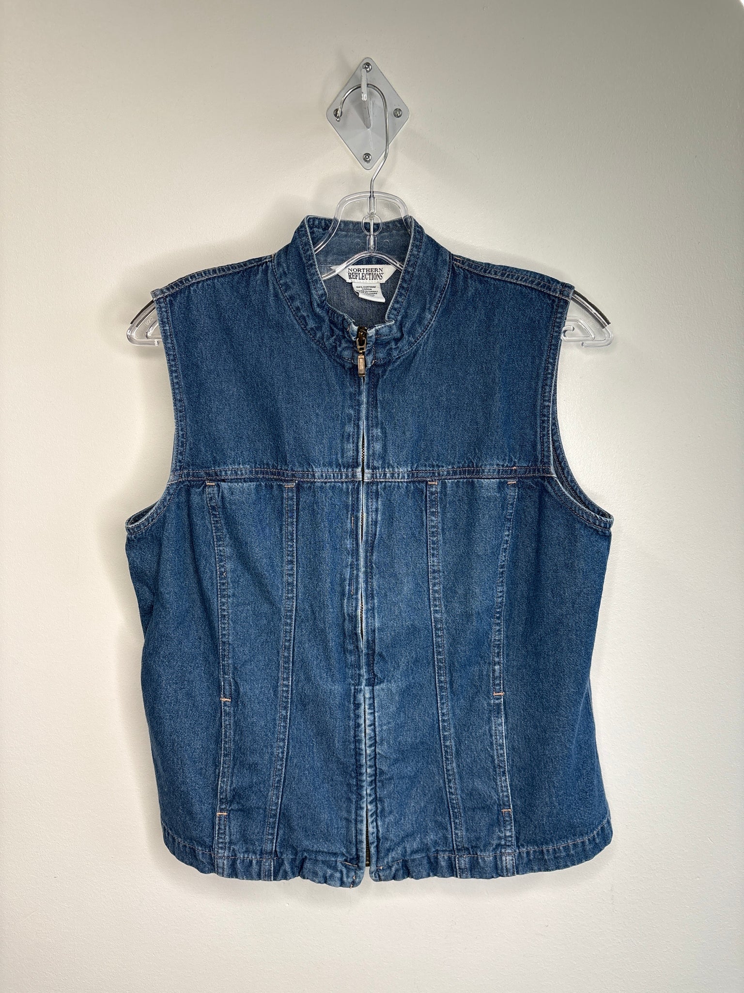 Northern Reflections Zip-Up Cotton Denim Vest (M)