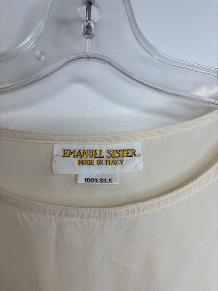Vintage Emanuel Sister Made In Italy Sleeveless Silk Top