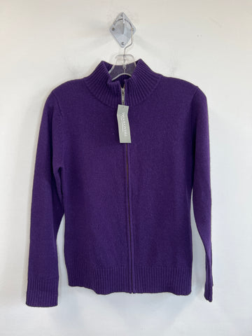 NWT Woolovers Aubergine Woollen Zip-Up Knit Sweater (S)