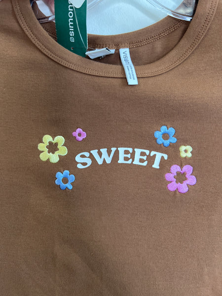 NWT Twik Par Simons "Sweet" Graphic Crop T-shirt (S)