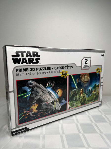 SEALED Star Wars 2 Pack 500 Piece 3D Puzzles