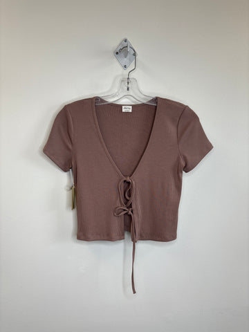 NWT Aritzia Wilfred Free Only Tie Front Cropped Top T-shirt (S)