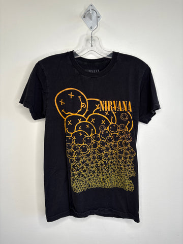 Nirvana Many Smiles Face Print T-Shirt (S)
