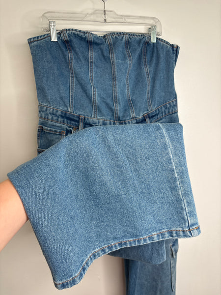 Wild Fable Cargo Denim Jumpsuit (L)
