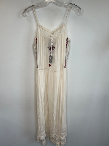 Roots Canada White Embroidered Sleeveless Dress (XS)