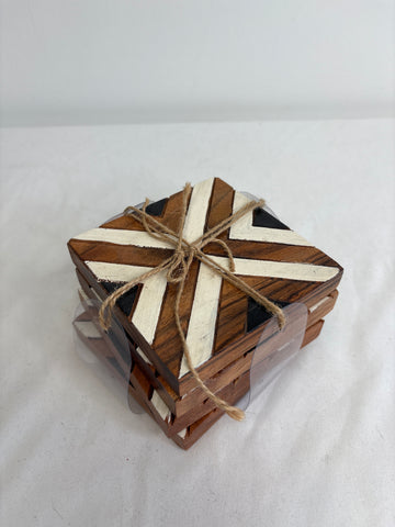 NEW SET OF 4 Wooden Coasters
