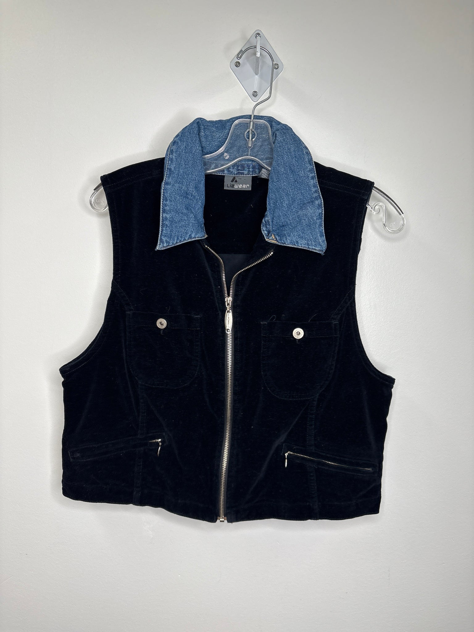 Vintage Lizwear Suede Denim Vest (L)