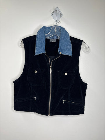 Vintage Lizwear Suede Denim Vest (L)