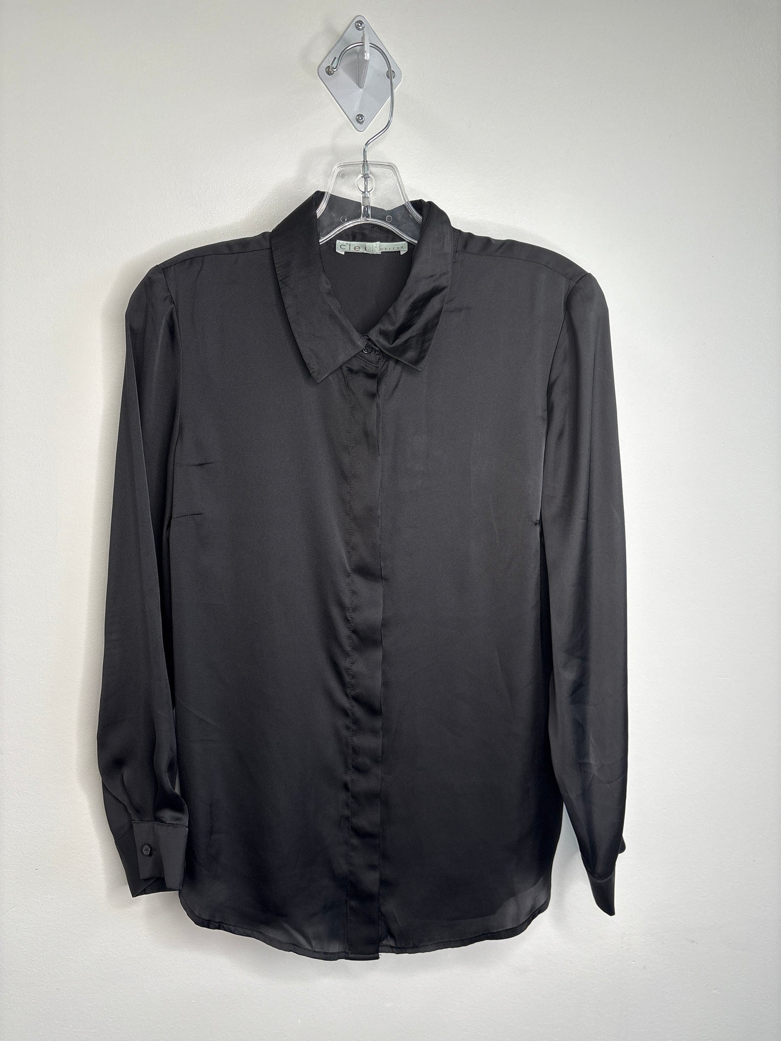 Cleo Petite See-Through Long-Sleeve Button-Up Shirt (S)