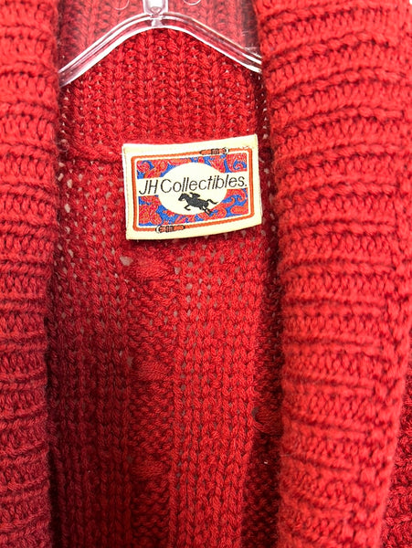Vintage JH Collectibles Red Wool Sweater Vest (M)