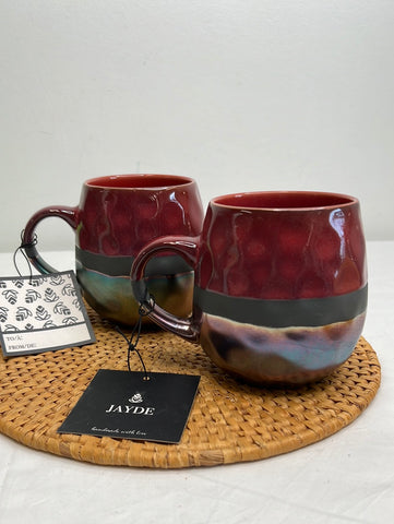 NWT Set of 2 Potter's Corner Jayde Ceramic Coffee Mug
