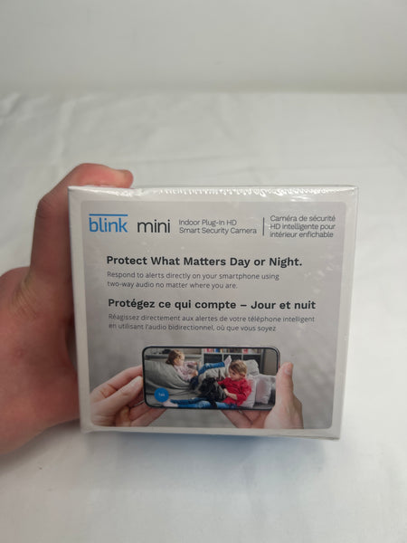 Blink Mini Compact Indoor Plug-in Smart Security Camera 1080 HD Motion