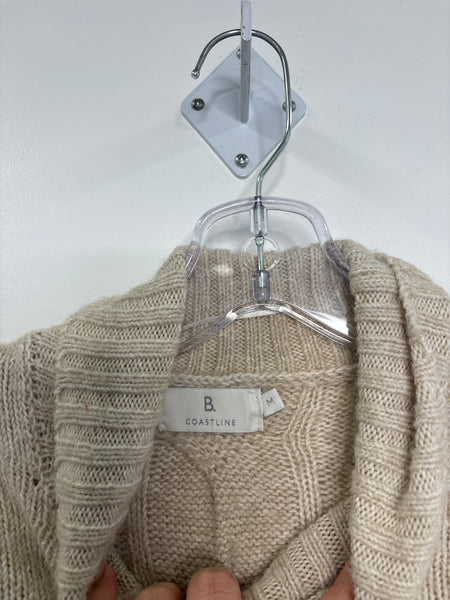 B. Coastline Cableknit Turtleneck Cotton Sweater (M)