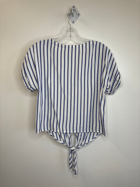 Joe Fresh Front-Tie Striped Button-Up Blouse (S)