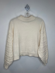 Joe Fresh Cream Mock Turtleneck Long-Sleeve Sweater (L)