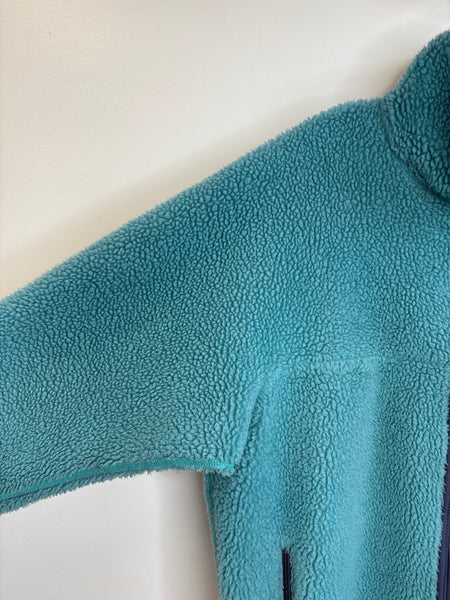 Vintage 1990 Patagonia Teal & Blue Fleece Jacket (L)