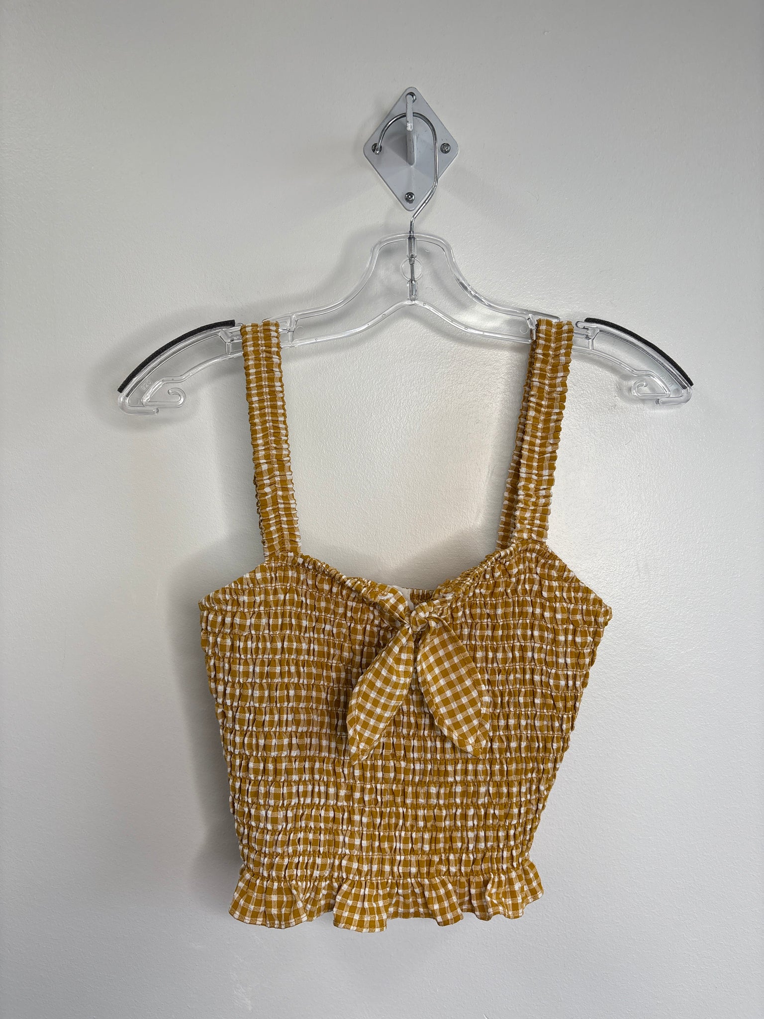 Sienna Sky Gingham Smocked Cropped Top (XS)