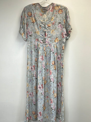Vintage April Cornell Floral Print Maxi Dress (M)