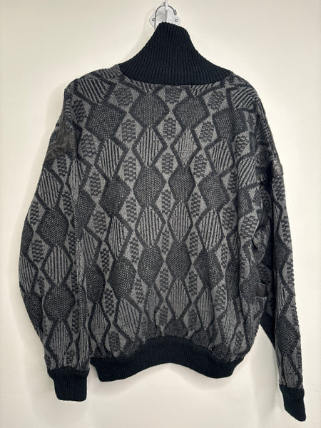 Vintage Nino Foriero by Randy River Leather Trim Knit Pullover Sweater (L)