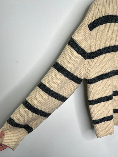 Striped Cropped Cardigan (M)