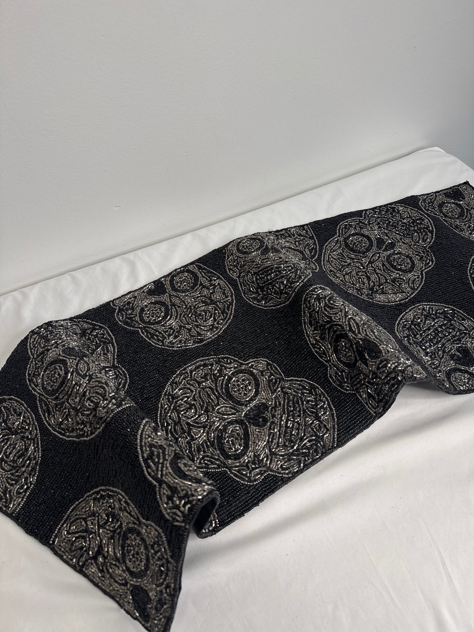 Christian Seriano Beaded Skull Centerpiece Table Runner