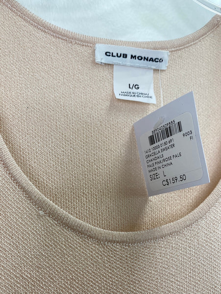 NWT Club Monaco Cold Shoulder Long-Sleecve Knit Top (L)