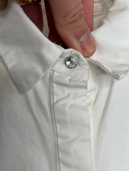 ZARA White Poplin Cotton Batwing Short Sleeve Shirt (M)