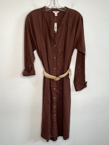 NWT Button Up Linen/Cotton Midi Dress (M)