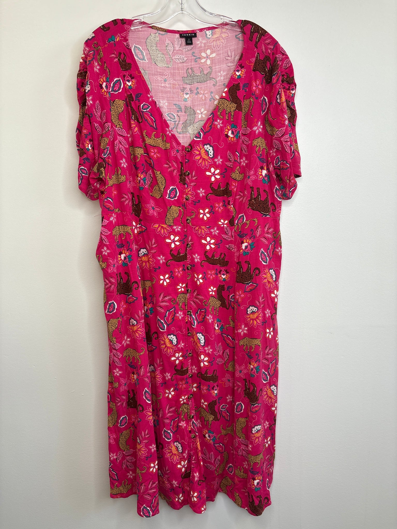 Torrid Animal Print Button Front Maxi Dress (2)