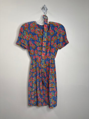 Retro Liz Claiborne Watercolour Floral Dress (4)