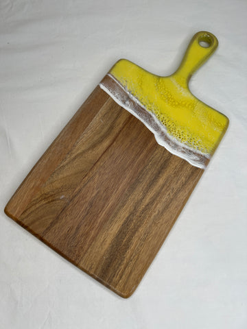 Yellow Waves Resin Wooden Cheese Board