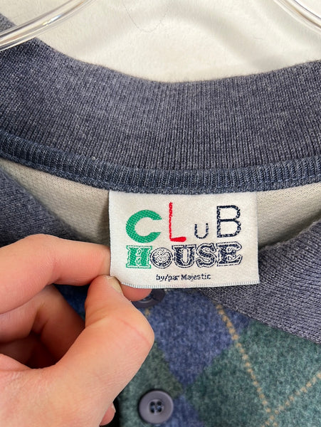 Retro Club House Long-Sleeve Grandpa Polo Sweater (3XL)