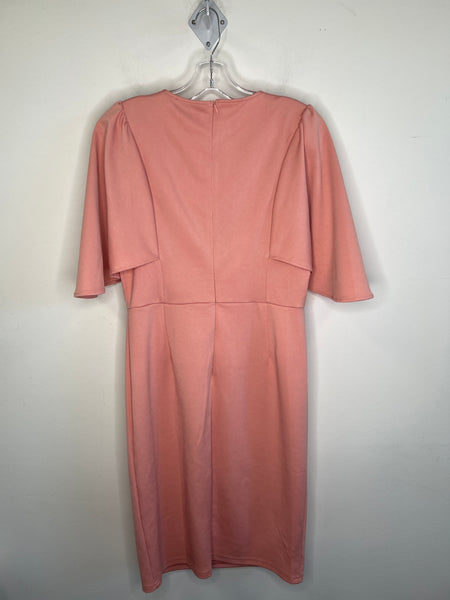 Grace Karin Blush Pink Crape Sleeve Dress (L)