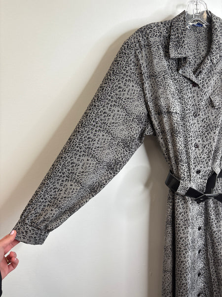 Vintage Nu-Mode Leopard Print Maxi Dress