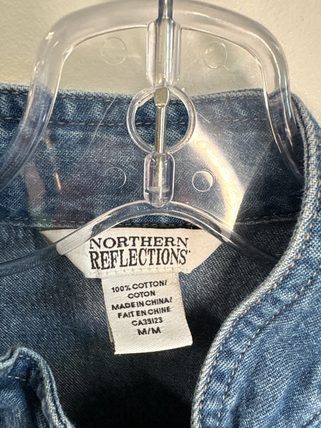 Northern Reflections Zip-Up Cotton Denim Vest (M)