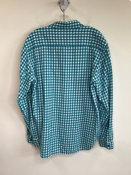 Stüssy Authentic Baby Blue Checkered Long-Sleeve Button-Up Shirt (XL)