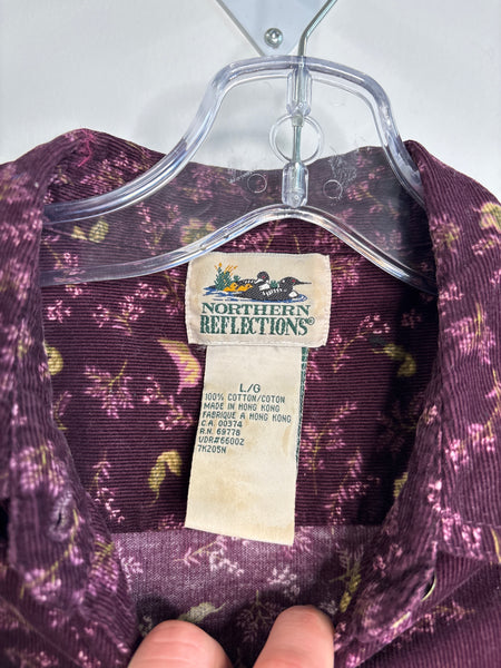 Northern Reflection Corduroy Floral Maxi Dress (L)