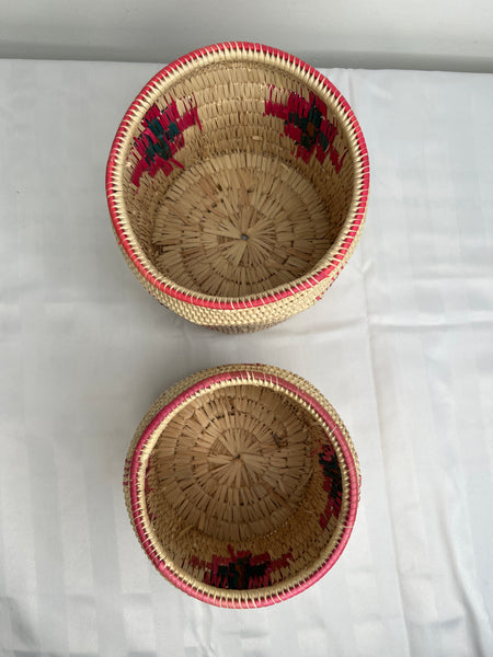 Set Of 2 Woven Wicker Baskets