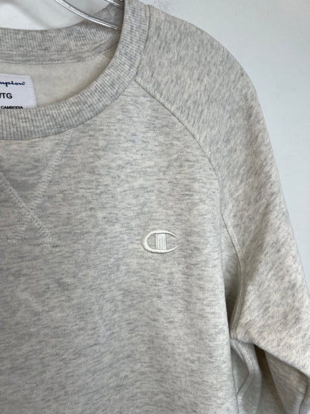 Champion Light Grey Long-Sleeve Crewneck Active Sweatershirt (XL)