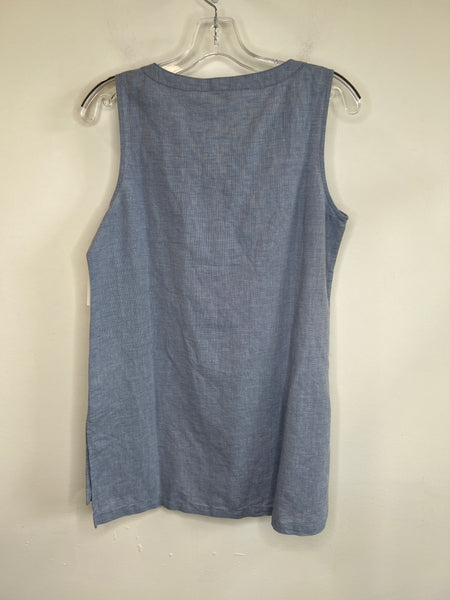 NWT Ellen Tracy End End Chambray Linen Sleeveless Dress (S)