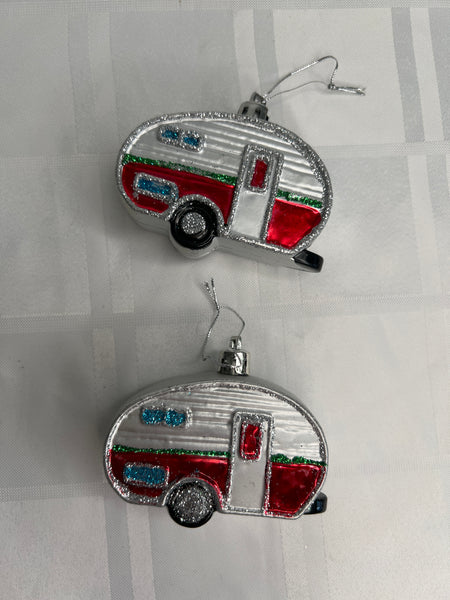 SET OF 2 Retro Camper Christmas Ornament