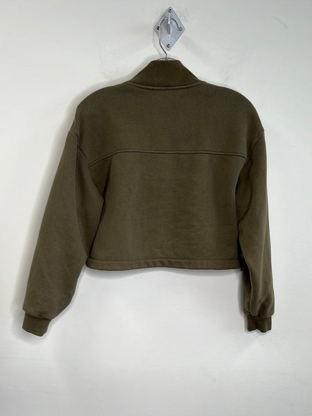 Oak + Fort Scuba Oversized Half-Zip Sweater (S)
