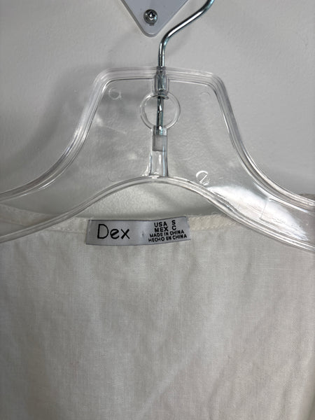 Dex Linen-Blend Tie-Front Sleeveless Cropped Top (S)