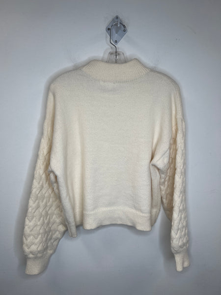 Joe Fresh Cream Mock Turtleneck Long-Sleeve Sweater (L)