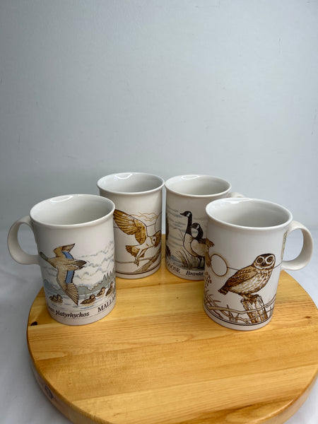 Dunoon Set Of 4 Ceramics Made In Scotland Bird Mugs