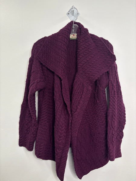 Vintage Carraigdon Irish Merino Wool Cableknit Cardigan (XXL)