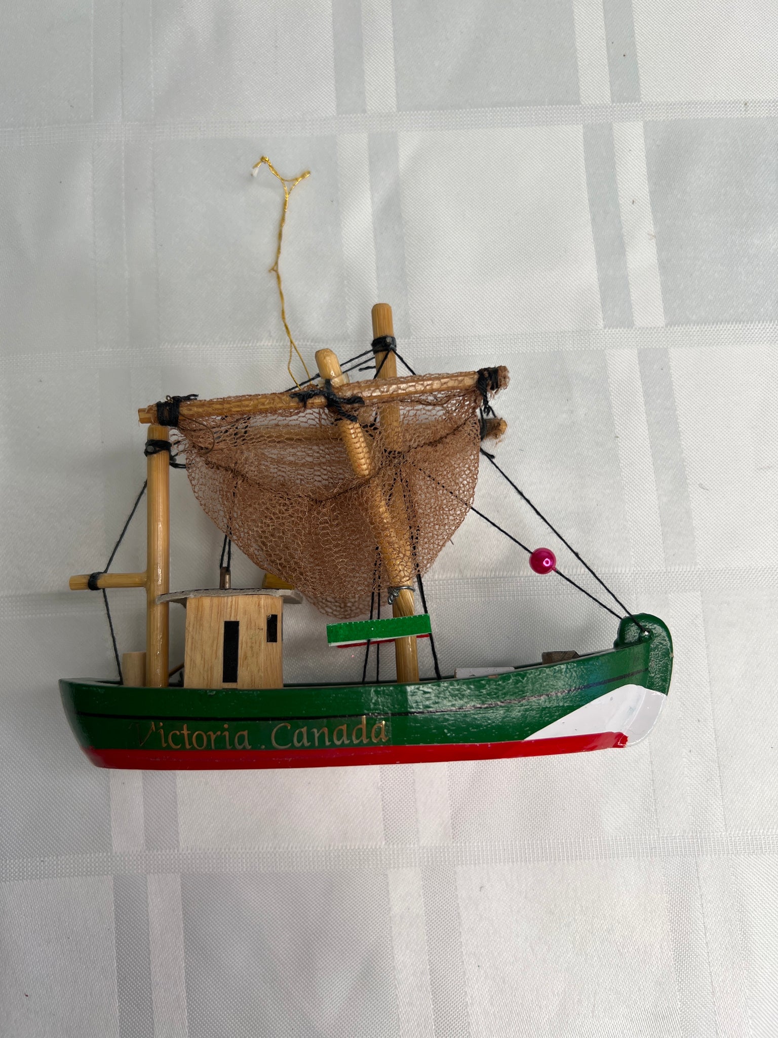 Victoria Canada Wooden Sailboat Christmas Ornament