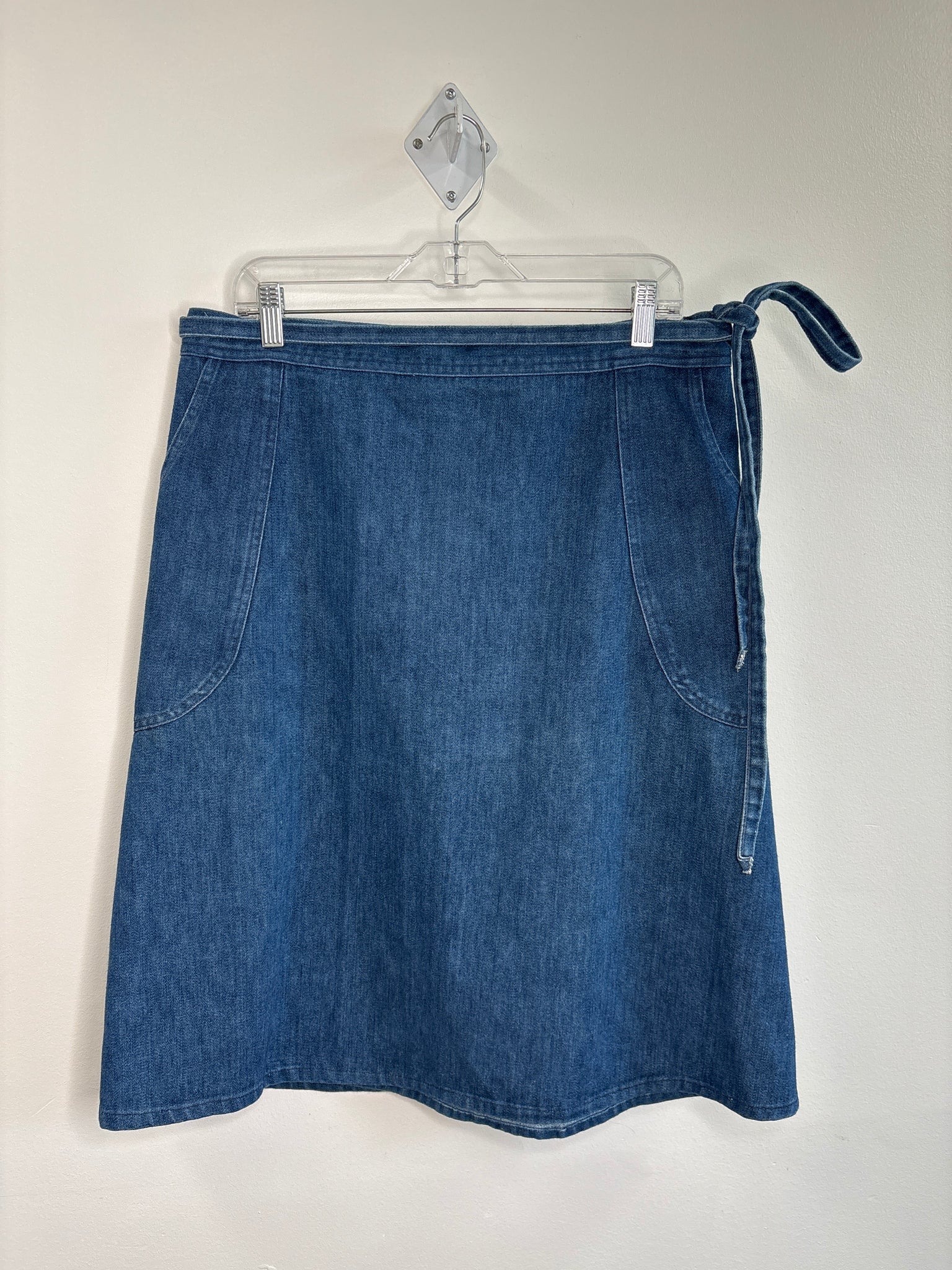 Rebel Jeans Tied Waist Wrap Denim Midi Skirt (42)