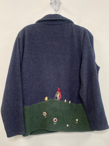 Vintage Northern Reflections Fleece Farm-Themed Embroidered Jacket (S)